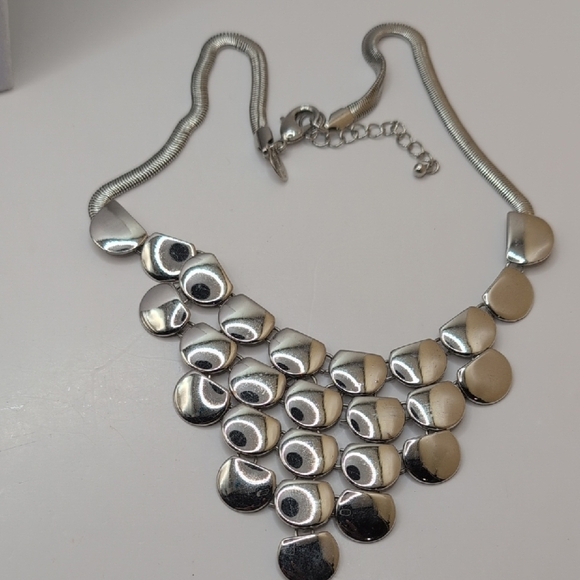 Express Silver Cascading Statement Necklace - Picture 3 of 4